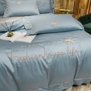 Summer Ice Silk 4-piece bed set Instagram bedding Set Dormitory 3-piece nude bed set