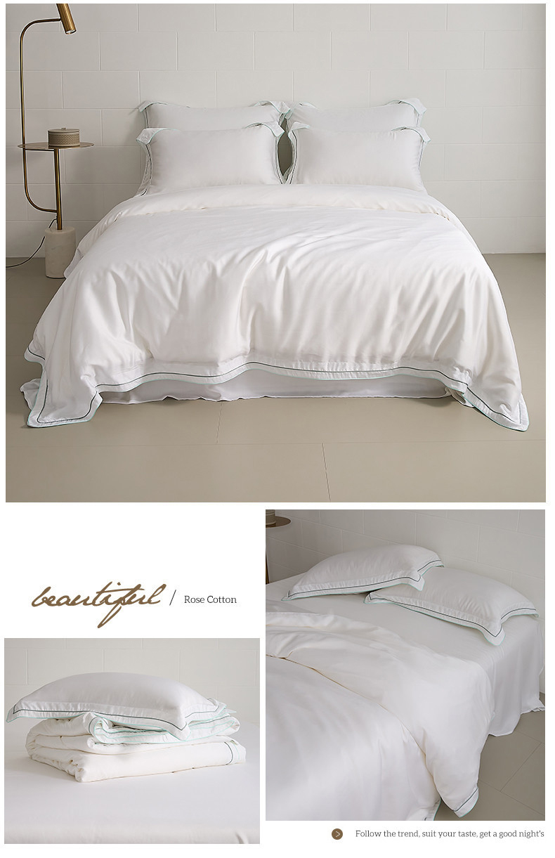 100 light luxury cotton four-piece bed set superior sense Xinjiang long wool cotton satin bed sheet set bedding