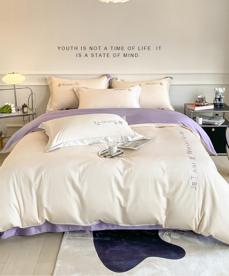 180 Class A long-staple cotton bed four-piece set wholesale Nantong high-end light luxury embroidered cotton sheets and covers