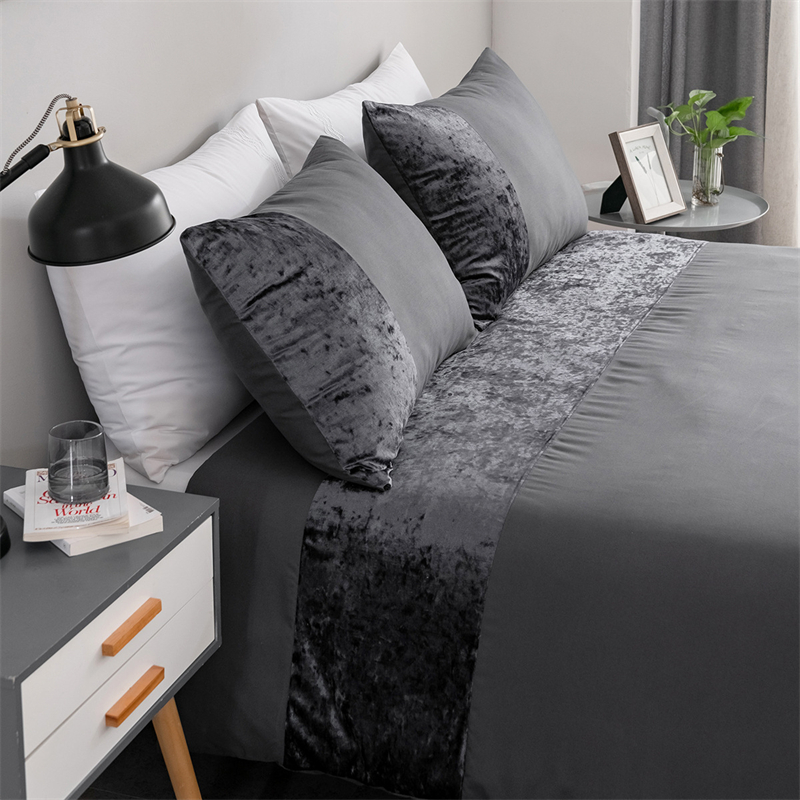 Velvet Splicing Luxury Bedding Set European American Sizes Duvet Cover Set Double Bedding Sets Quilt Cover Queen Size Bed Set