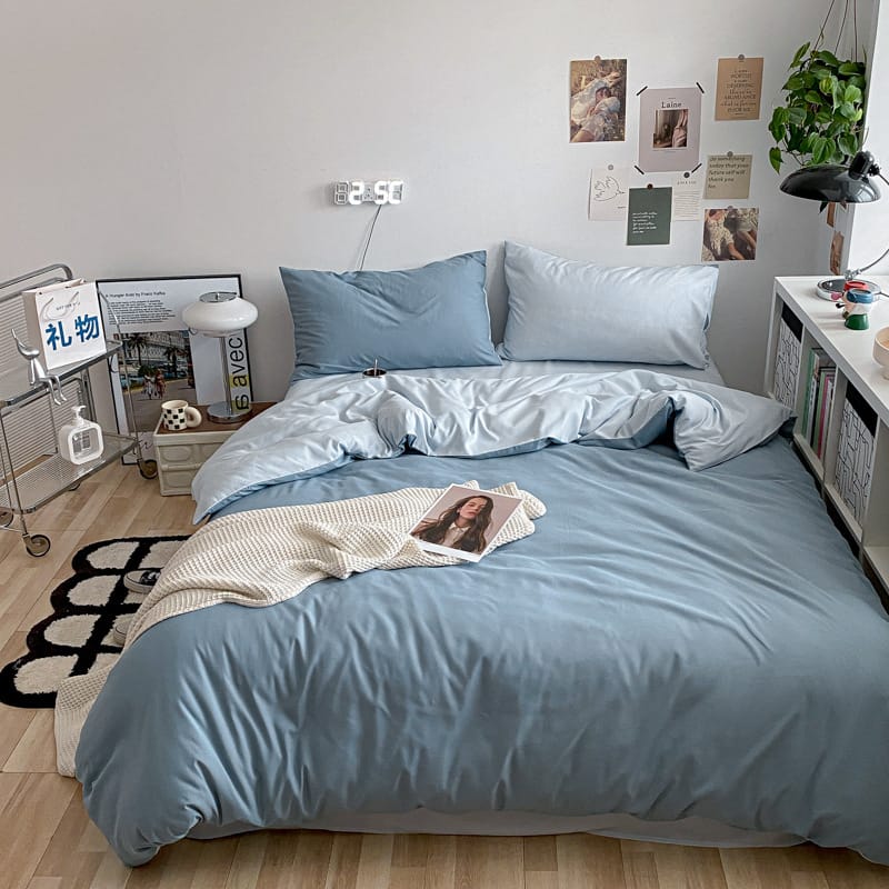Fashion 2023 Top Quality Fabric Jacquard Simple Plain Home Textiles Duvet Bedding Set