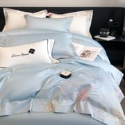 Spring and summer embroidery 100 long staple cotton four-piece set of high-end maternal and infant class A pure cotton bed cover four-piece set of headliner sheets
