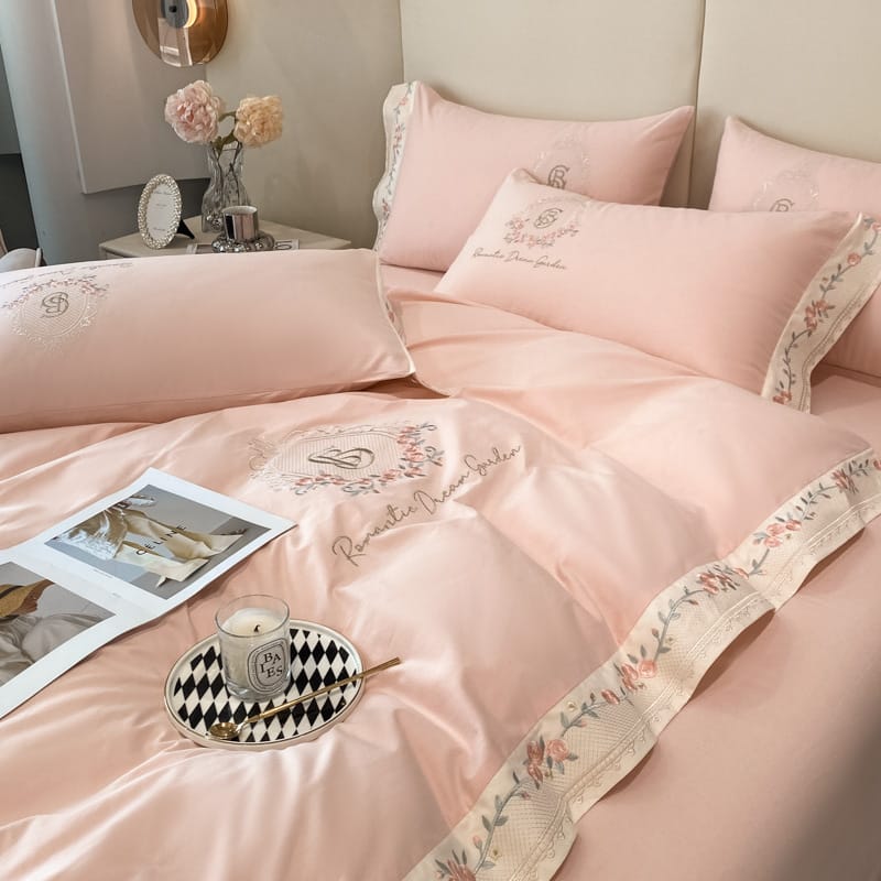 160 long staple cotton 4-piece set all cotton cotton thickened ground wool embroidery bed sheet set 4 pieces of bedding