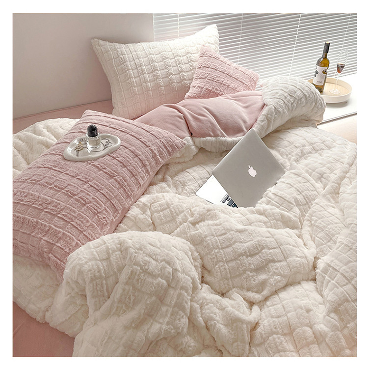 A class Rex rabbit wool milk cashmere four-piece winter thickened warm baby cashmere rabbit cashmere three-piece set