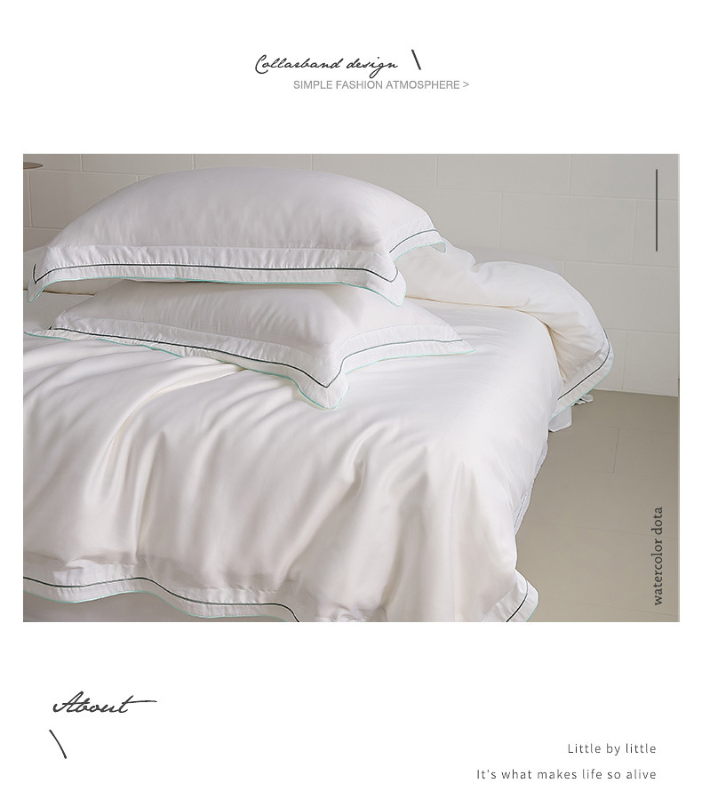 100 light luxury cotton four-piece bed set superior sense Xinjiang long wool cotton satin bed sheet set bedding