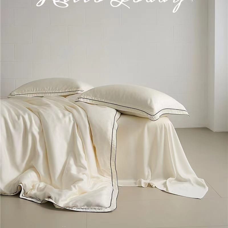 100 light luxury cotton four-piece bed set superior sense Xinjiang long wool cotton satin bed sheet set bedding