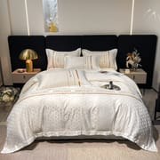 2023 new brand Feng shui washing silk embroidery four-piece set - Louis light luxury bed four-piece advanced sense