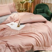 Summer Ice Silk 4-piece bed set Instagram bedding Set Dormitory 3-piece nude bed set