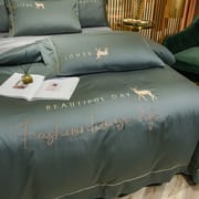 Summer Ice Silk 4-piece bed set Instagram bedding Set Dormitory 3-piece nude bed set