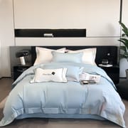Spring and summer embroidery 100 long staple cotton four-piece set of high-end maternal and infant class A pure cotton bed cover four-piece set of headliner sheets
