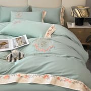 160 long staple cotton 4-piece set all cotton cotton thickened ground wool embroidery bed sheet set 4 pieces of bedding