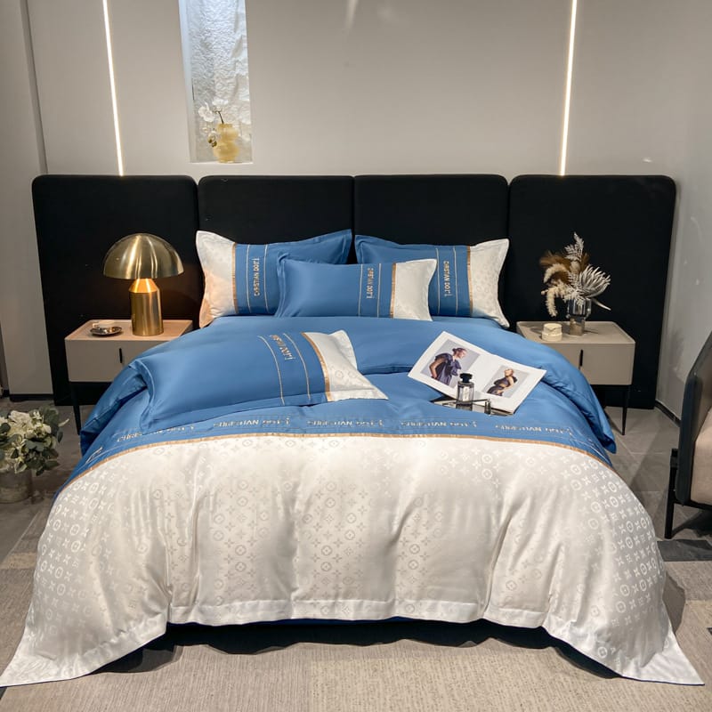 2023 new brand Feng shui washing silk embroidery four-piece set - Louis light luxury bed four-piece advanced sense
