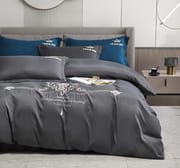 Gift wrap Bedding 4-piece embroidered light luxury air brushed warm quilt set solid color bed sheet for hair