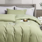 Gift wrap Bedding 4-piece embroidered light luxury air brushed warm quilt set solid color bed sheet for hair
