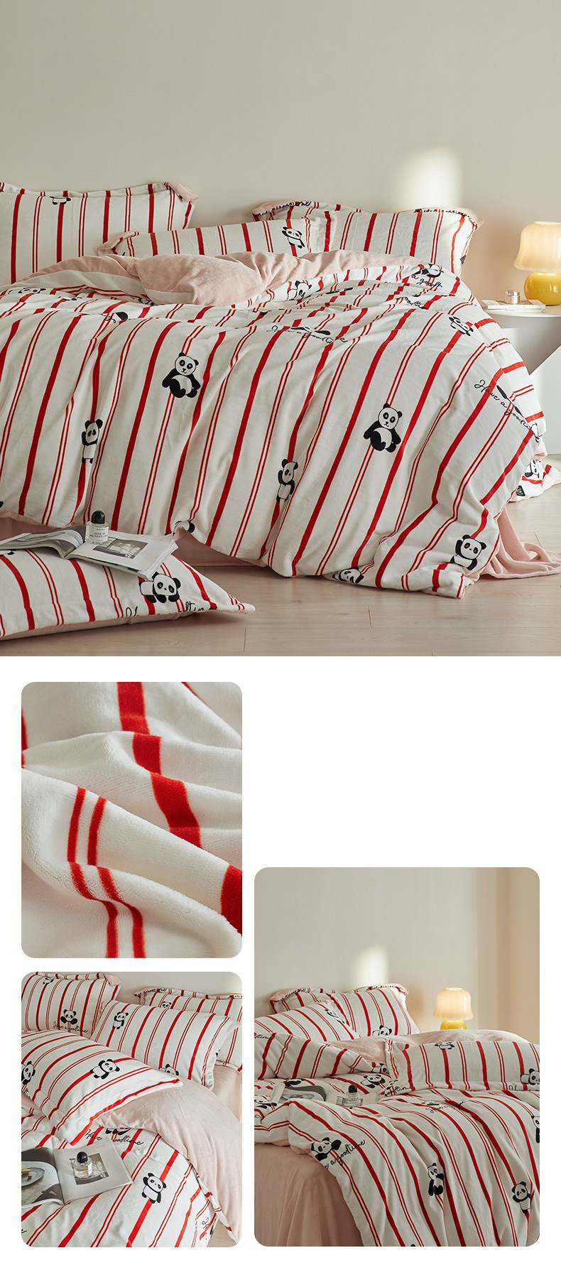 A class Rex rabbit wool milk cashmere four-piece winter thickened warm baby cashmere rabbit cashmere three-piece set