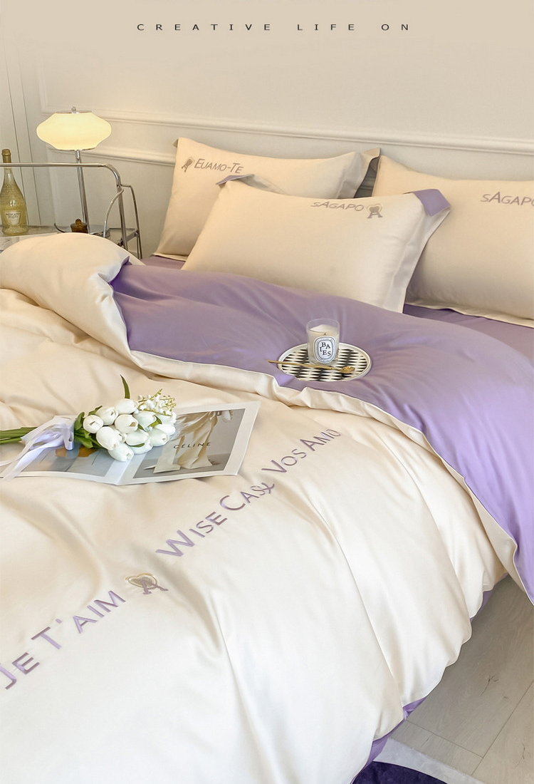 180 Class A long-staple cotton bed four-piece set wholesale Nantong high-end light luxury embroidered cotton sheets and covers