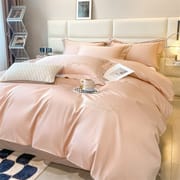 High-end Xinjiang long-staple cotton embroidery four-piece set cotton simple pure cotton bedding solid color bed sheet cover Class a