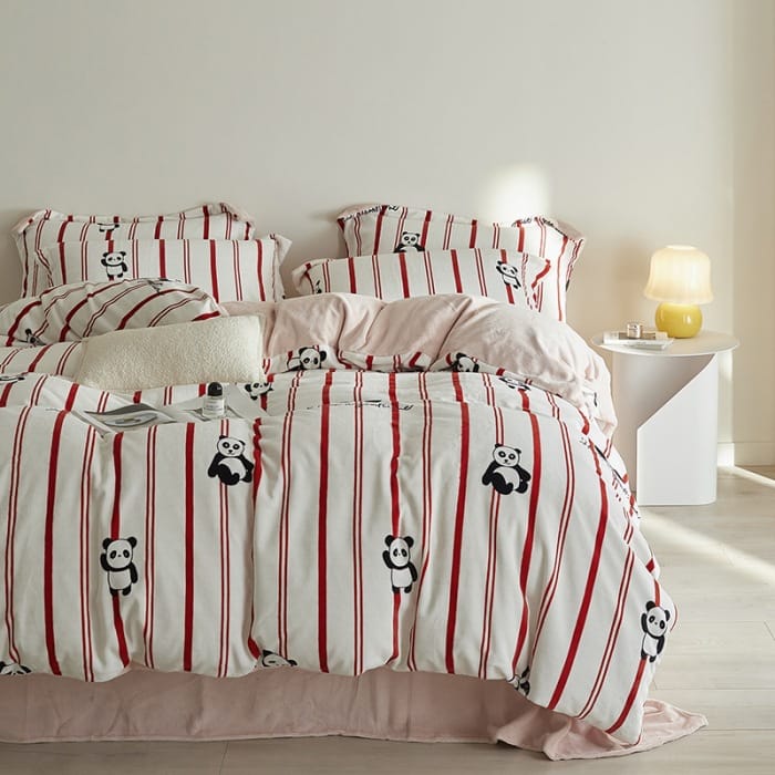 A class Rex rabbit wool milk cashmere four-piece winter thickened warm baby cashmere rabbit cashmere three-piece set