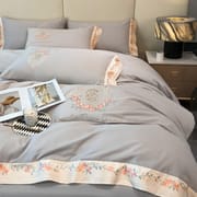 160 long staple cotton 4-piece set all cotton cotton thickened ground wool embroidery bed sheet set 4 pieces of bedding