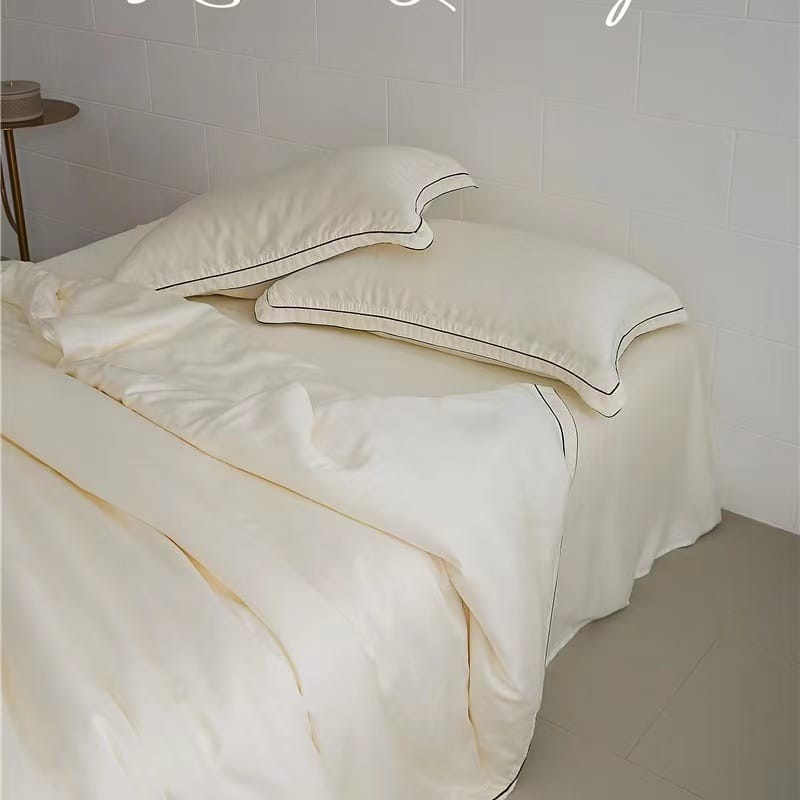 100 light luxury cotton four-piece bed set superior sense Xinjiang long wool cotton satin bed sheet set bedding