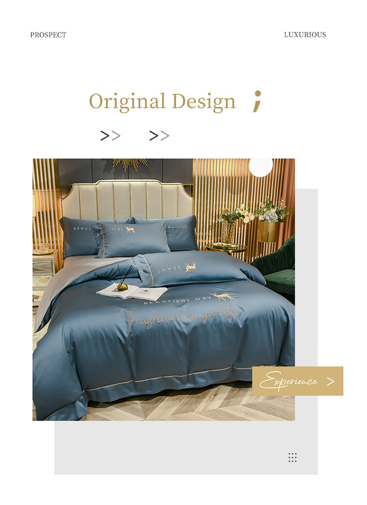 Summer Ice Silk 4-piece bed set Instagram bedding Set Dormitory 3-piece nude bed set