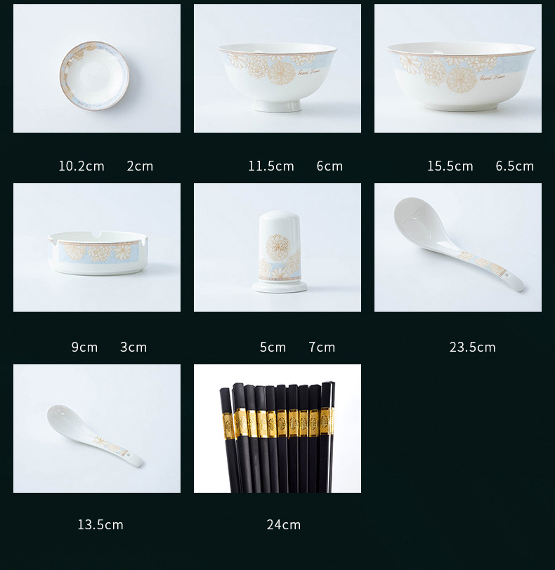 Jingdezhen ceramic tableware dish set Nordic bone China bowl plate stall wholesale bowl household set gift box
