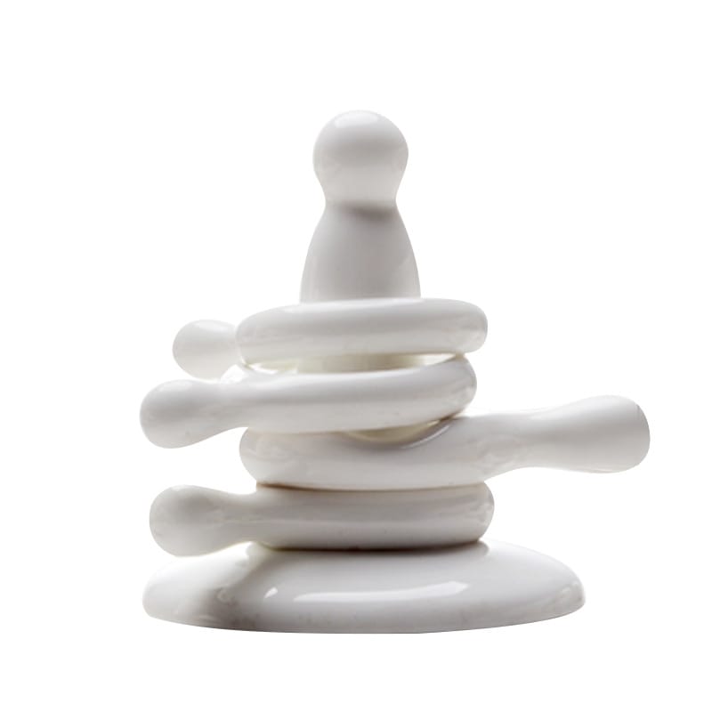 Ceramic spoon pad household double spoon chopsticks bone China chopsticks rack pure white hotel spoon rack wholesale