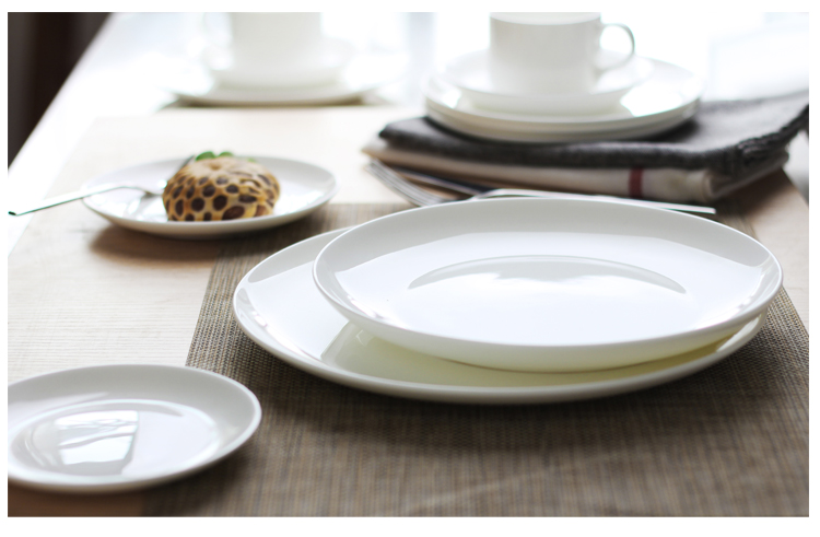 Tangshan bone China simple round plate ceramic household tableware steak plate plate plate plate plate plate plate plate plate plate plate Western plate