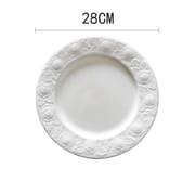 Bone China tableware pure white ceramic high-grade relief rose bowl set household high appearance level noodle bowl rice bowl plate