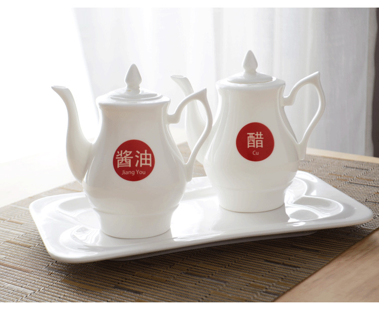 Bone China soy sauce pot vinegar pot sauce vinegar pot hotel seasoning pot Ceramic seasoning pot seasoning bottle dumpling house wholesale household