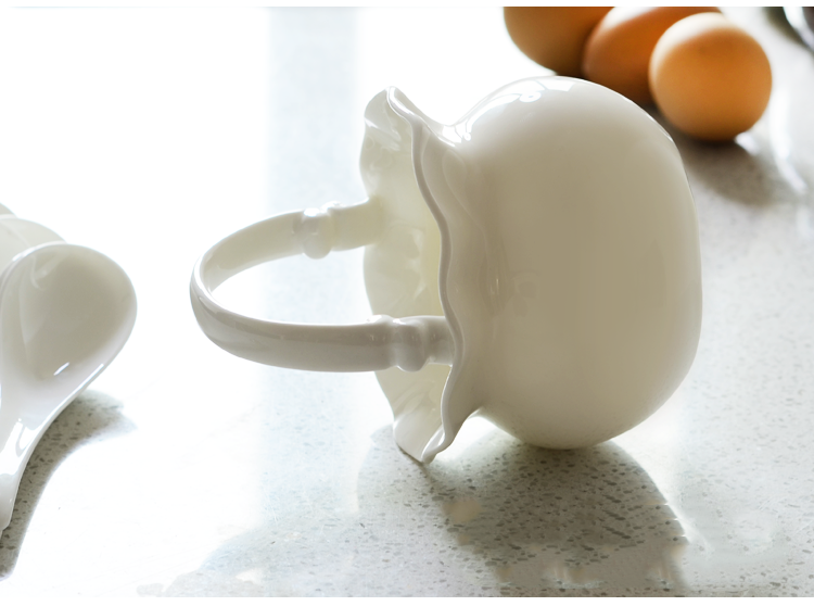 Bone China household tableware Ceramic pure white swan flower basket Chopsticks cage spoon chopsticks cylinder Chinese white hotel spoon