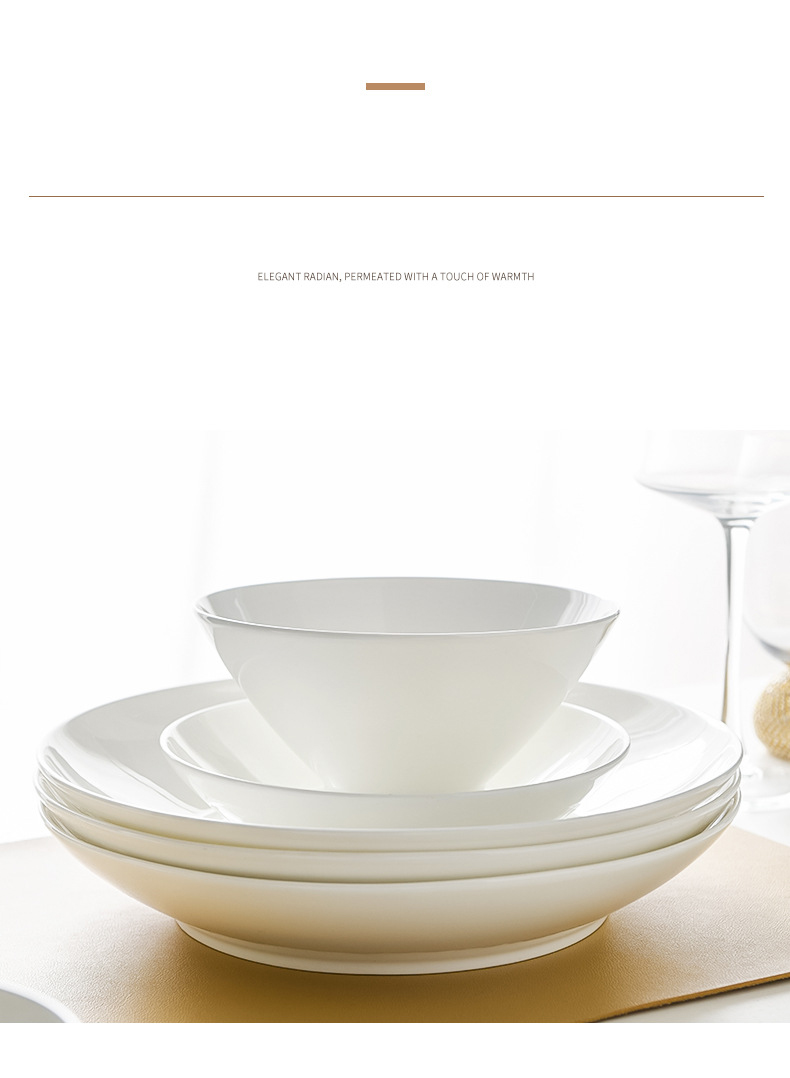 Bone China tableware noodle bowl Household Japanese ramen bowl Ceramic salad bowl spiral rice noodle soup bowl Wholesale bamboo hat bowl bucket bowl