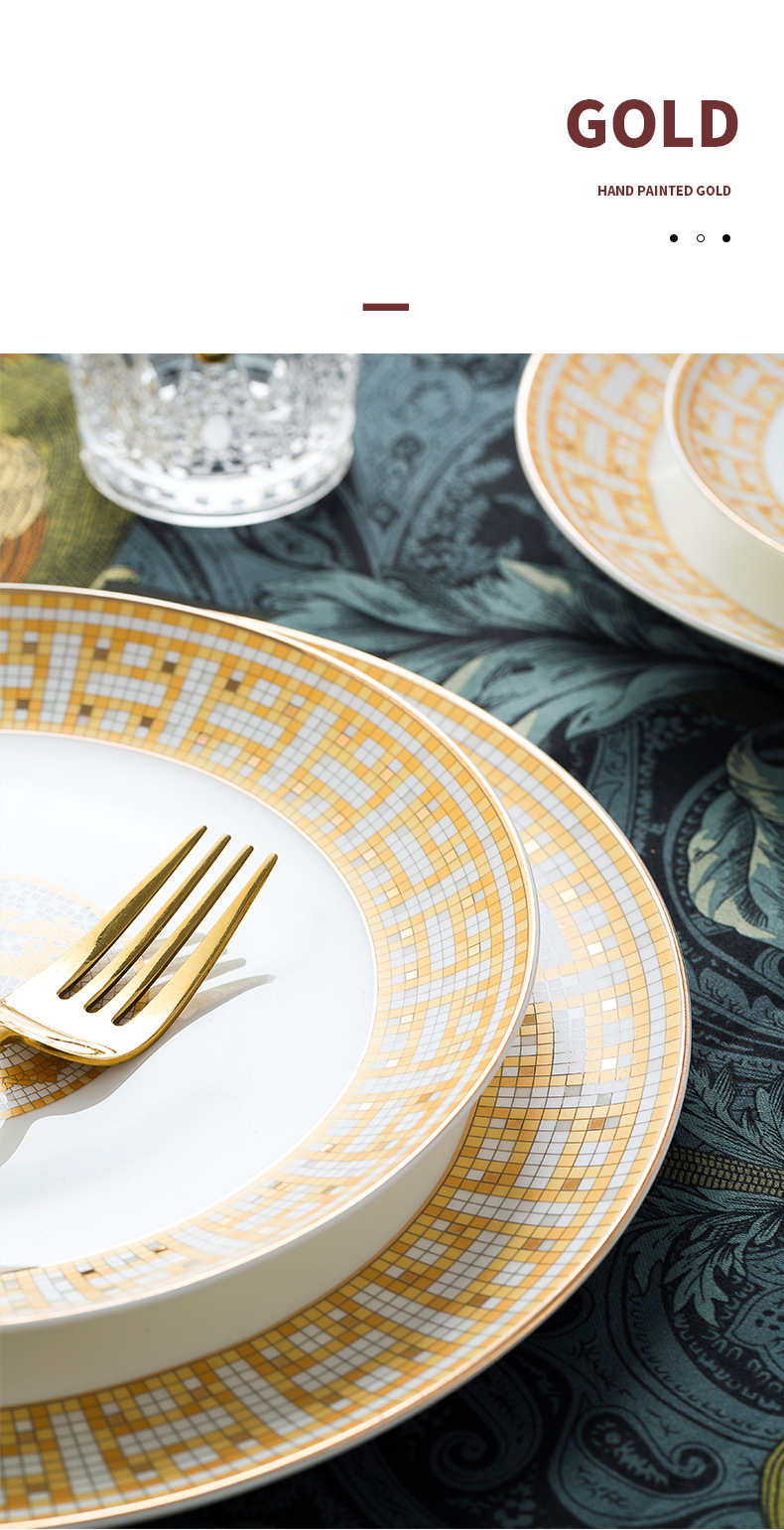 Jingdezhen ceramic plate export gift dishes household bowl bone China bowl set kitchenware porcelain bowl wholesale
