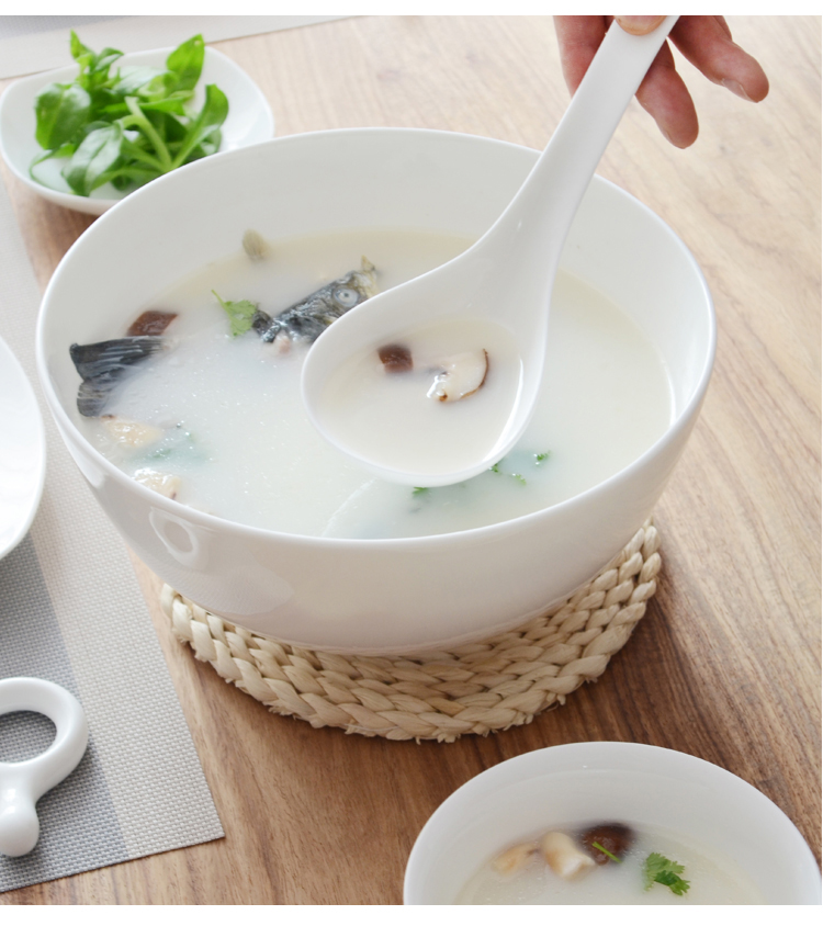 Wholesale large soup basin commercial ceramic bone China ramen bowl noodle restaurant Large soup bowl Restaurant tableware household bowl large