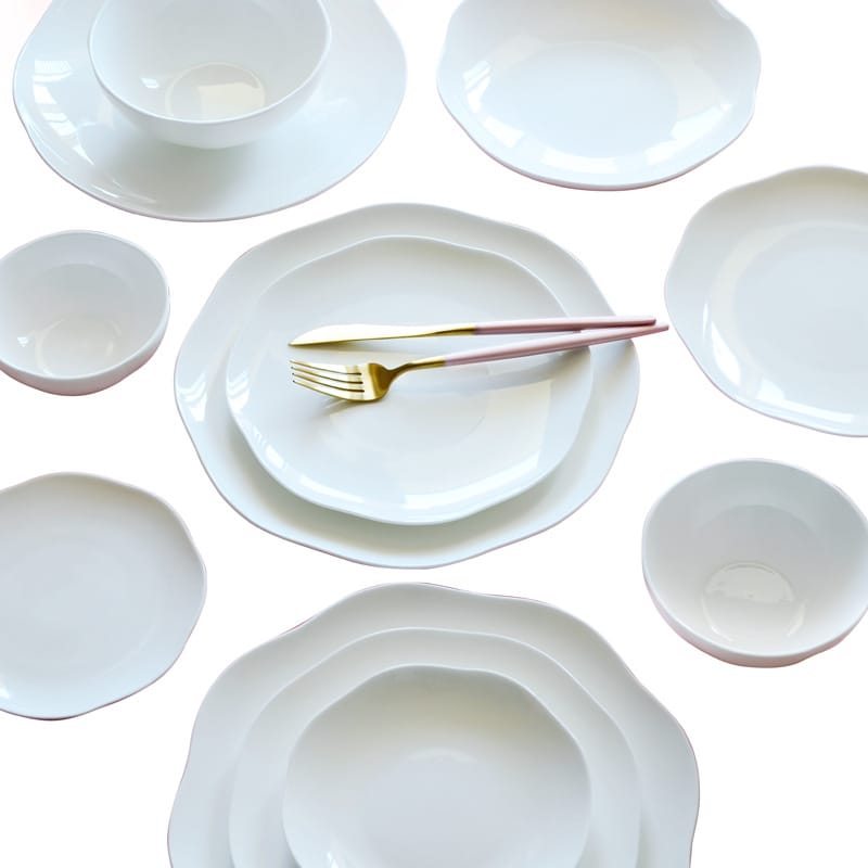 Pure white bone China tableware bowl platter platter platter Hot dish deep dish soup plate stir-fry plate rice bowl soup bowl wholesale