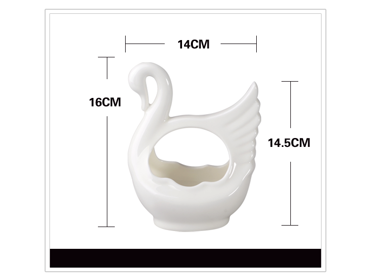Bone China household tableware Ceramic pure white swan flower basket Chopsticks cage spoon chopsticks cylinder Chinese white hotel spoon