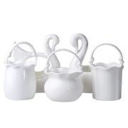 Bone China household tableware Ceramic pure white swan flower basket Chopsticks cage spoon chopsticks cylinder Chinese white hotel spoon