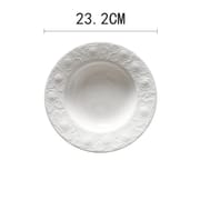 Bone China tableware pure white ceramic high-grade relief rose bowl set household high appearance level noodle bowl rice bowl plate