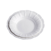 Flower relief pure white bone China tableware 7.5/8 inch soup plate Hot dish Deep dish dish household ceramic
