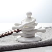Ceramic spoon pad household double spoon chopsticks bone China chopsticks rack pure white hotel spoon rack wholesale