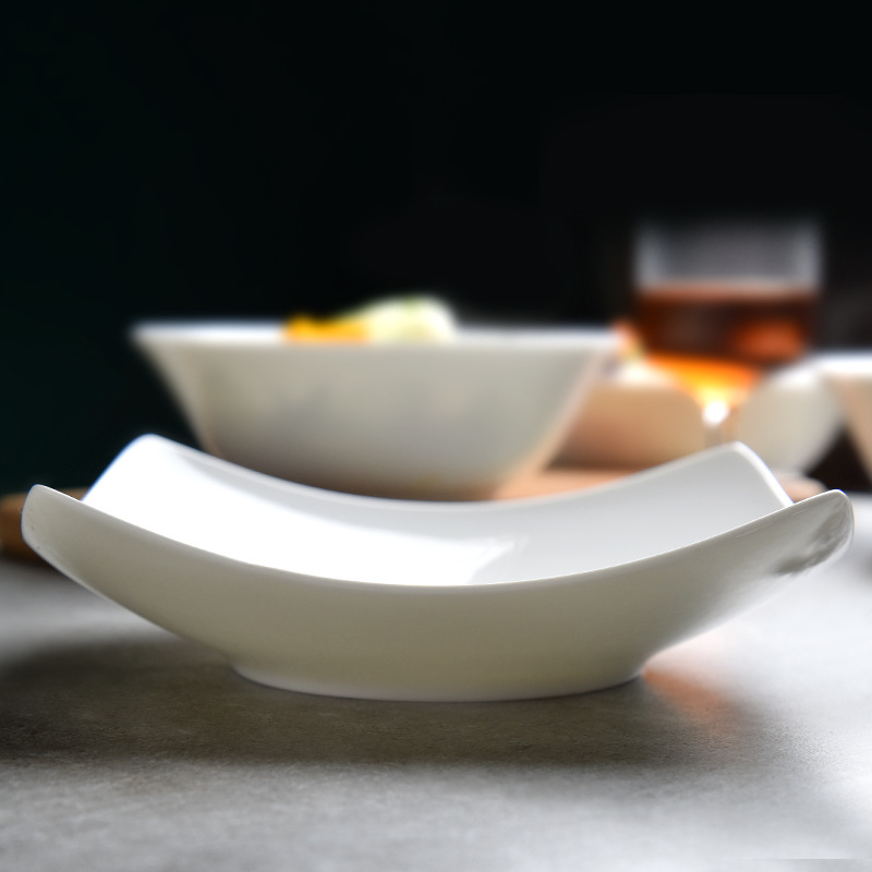 Pure white bone China household square plate square ceramic square plate creative upside-down plate wholesale plate deep plate tableware