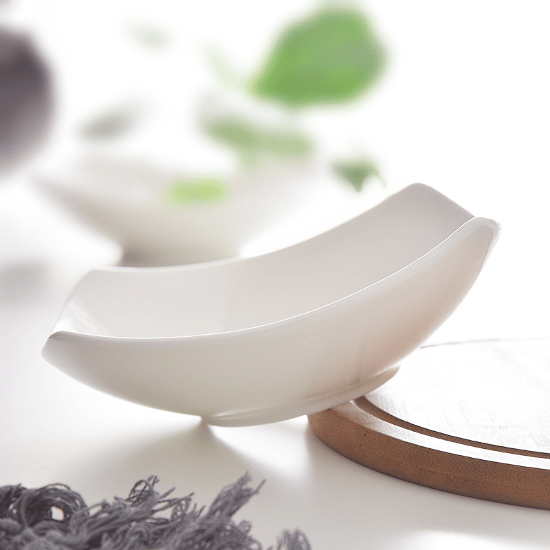 Pure white bone China household square plate square ceramic square plate creative upside-down plate wholesale plate deep plate tableware