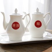 Bone China soy sauce pot vinegar pot sauce vinegar pot hotel seasoning pot Ceramic seasoning pot seasoning bottle dumpling house wholesale household