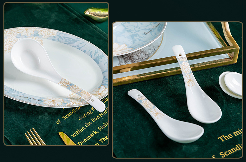 Jingdezhen ceramic tableware dish set Nordic bone China bowl plate stall wholesale bowl household set gift box