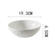 Bone China tableware pure white ceramic high-grade relief rose bowl set household high appearance level noodle bowl rice bowl plate