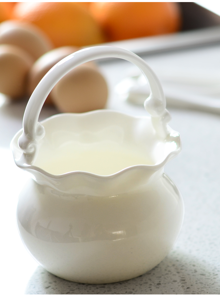 Bone China household tableware Ceramic pure white swan flower basket Chopsticks cage spoon chopsticks cylinder Chinese white hotel spoon