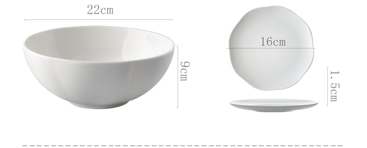 Pure white bone China tableware bowl platter platter platter Hot dish deep dish soup plate stir-fry plate rice bowl soup bowl wholesale