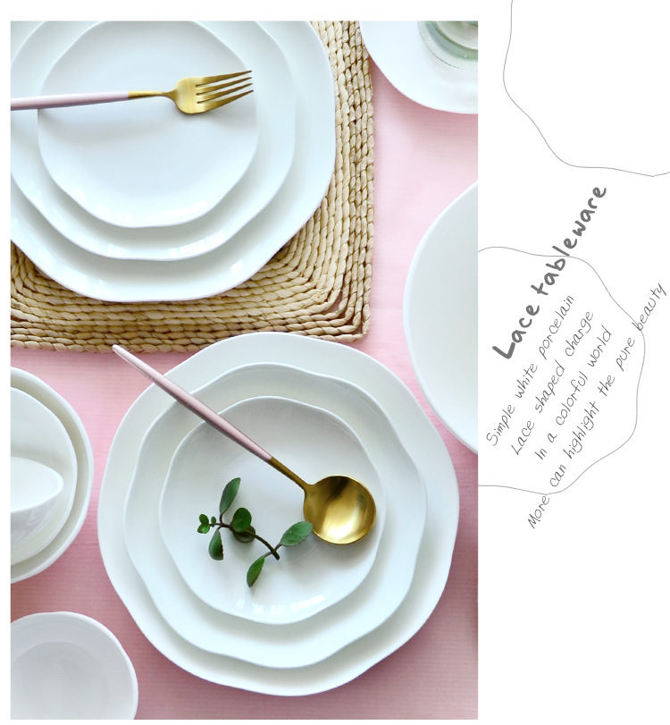 Pure white bone China tableware bowl platter platter platter Hot dish deep dish soup plate stir-fry plate rice bowl soup bowl wholesale