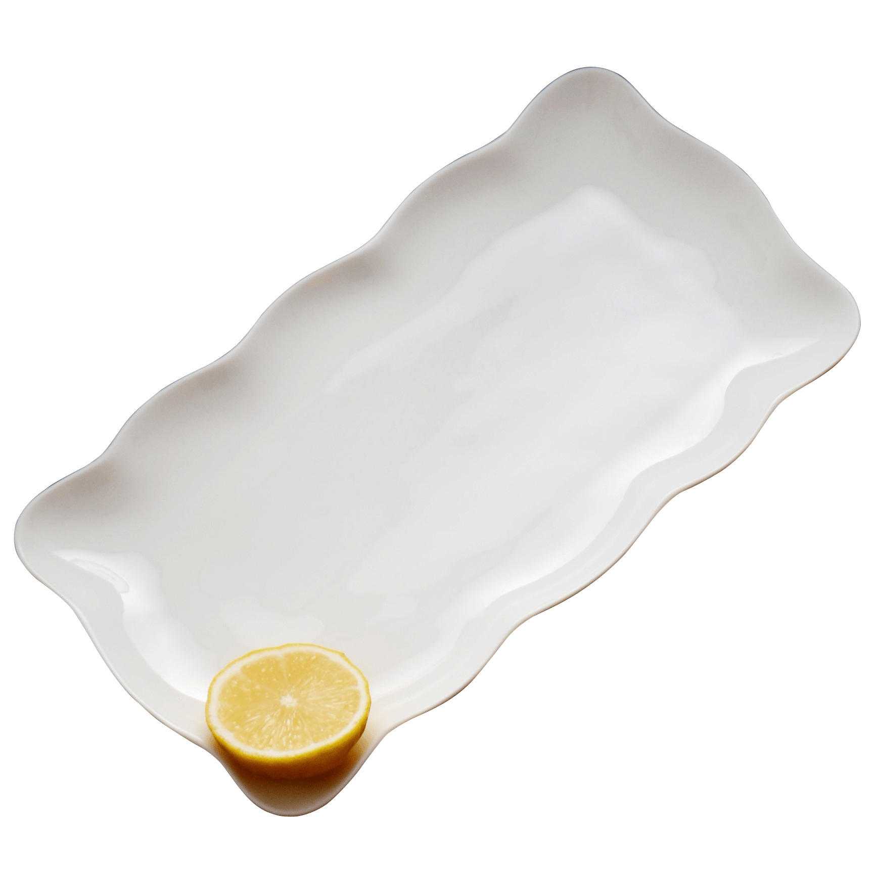 Tangshan bone China plate pure white ceramic rectangular plate long fish plate wholesale Nordic wind sushi plate home