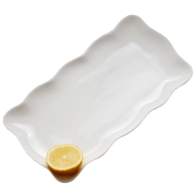 Tangshan bone China plate pure white ceramic rectangular plate long fish plate wholesale Nordic wind sushi plate home